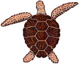 Loggerhead Turtle Swimming Pool Mosaic Brown Small