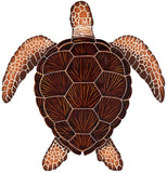 Loggerhead Turtle Swimming Pool Mosaic Brown  Medium