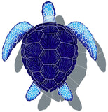 Loggerhead Turtle Shadow Swimming Pool Mosaic Blue Medium
