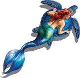 Mermaid with Blue Turtle Shadow