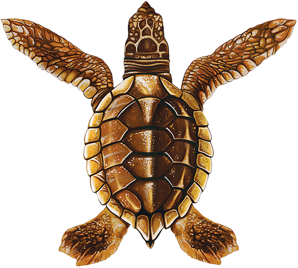 Turtle Swimming Pool Mosaic Brown A