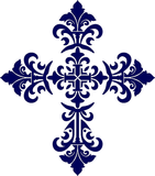 Baroque Cross Swimming Pool Mosaic Blue