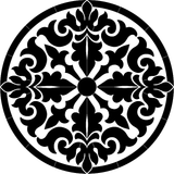 Baroque Flower Medallion Swimming Pool Mosaic Black