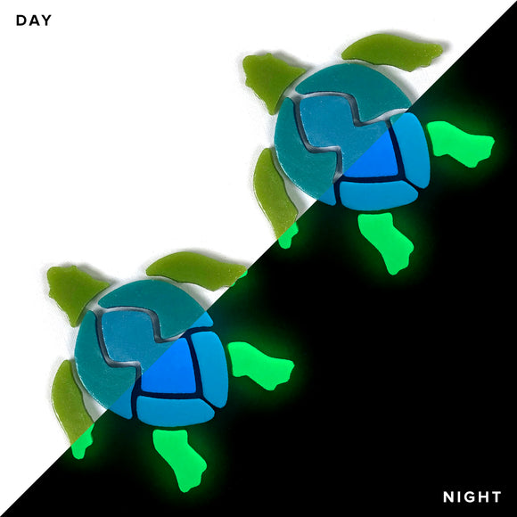 Swimming Turtle Glow in the Dark Swimming Pool Mosaic Small 2 Pack
