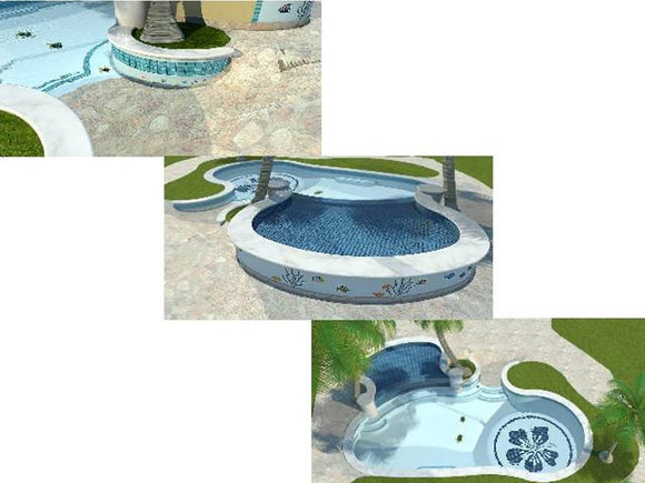 Custom Flower and several Sea Creatures installed in pool