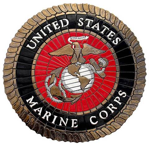 USMC Logo – Ceramic Mosaic Art