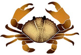 Ocean Crab Swimming Pool Mosaic Brown