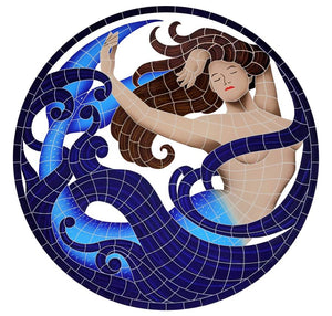 Mermaid Medallion Swimming Pool Mosaic