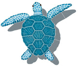 Loggerhead Turtle Swimming Pool Mosaic Aqua Small Shadow