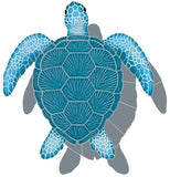 Loggerhead Turtle Swimming Pool Mosaic Aqua Medium Shadow