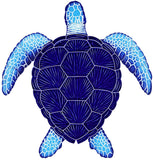 Loggerhead Turtle Swimming Pool Mosaic Blue Medium