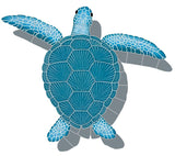 Loggerhead Turtle Swimming Pool Mosaic Aqua Large Shadow