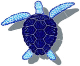 Loggerhead Turtle Shadow Swimming Pool Mosaic Blue Small