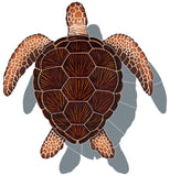 Loggerhead Turtle Shadow Swimming Pool Mosaic Brown Medium