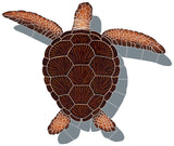 Loggerhead Turtle Shadow Swimming Pool Mosaic Brown Large