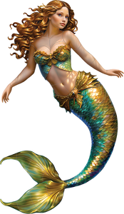 Mermaid Golden Pool Mosaic