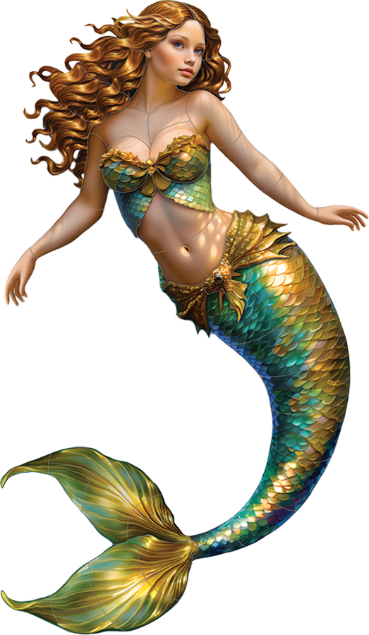 Mermaid Golden Pool Mosaic