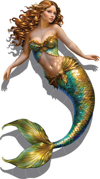 Mermaid Golden Shadow Swimming Pool Mosaic | Mosaic Tiles