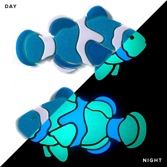 Clown Fish Glow in the Dark Swimming Pool Mosaic - 2 Pack - Family