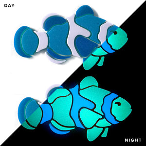 Clown Fish Glow in the Dark Swimming Pool Mosaic - 2 Pack - Right Facing