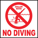 No Diving Symbol Red