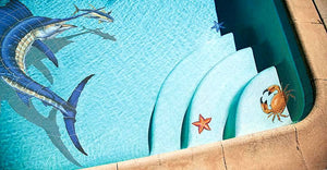 Sailfish and Tuna Swimming Pool Mosaics