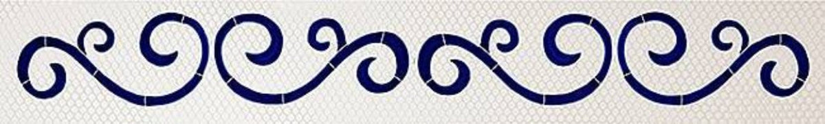 Step Marker Swimming Pool Mosaic - Blue Swirl – Ceramic Mosaic Art