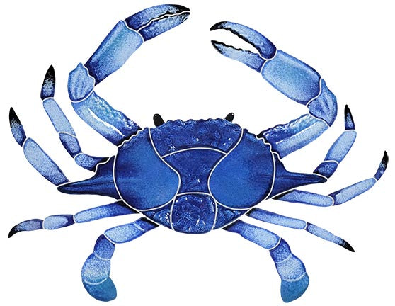 Atlantic Blue Crab Swimming Pool Mosaic Blue