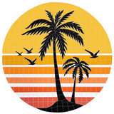 Sunset Palms Medallion Swimming  Pool Mosaic