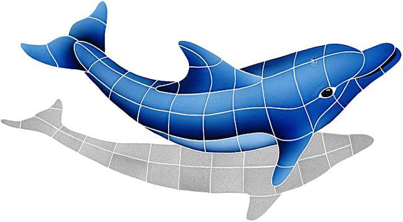 Dolphin Shadow Swimming Pool Mosaic 