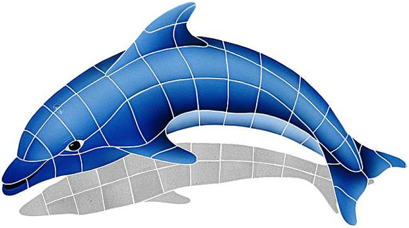 Dolphin Shadow Swimming Pool Mosaic 