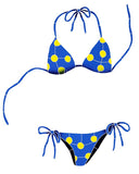 Yellow Polka Dot Bikini Swimming Pool Mosaic Blue