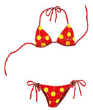 Yellow Polka Dot Bikini Swimming Pool Mosaic Red