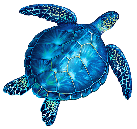 Sea Turtle Swimming Pool Mosaic Blue