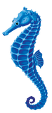 Blue Seahorse Swimming Pool Mosaic - 4" x 9"