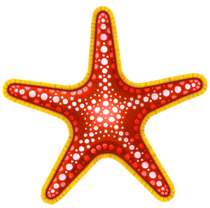 Starfish Swimming Pool Mosaic Red & Yellow