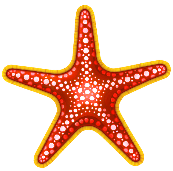 Starfish Swimming Pool Mosaic Red & Yellow