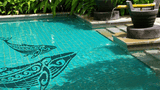 Contemporary Humpback Whale Swimming Pool  Mosaic