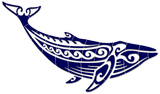 Tribal Humpback Whale Swimming Pool Mosaic Blue