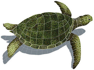 Sea Turtle Swimming Pool Mosaic Shadow