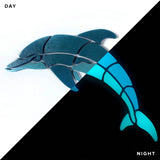 Playful Dolphin Glow in the Dark Swimming Pool Mosaic Left