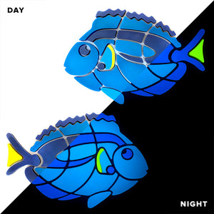 Blue Tang Glow in the Dark Swimming Pool Mosaic - Left & Right - 2 Pack