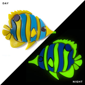 Copperband Butterfly Fish Glow in the Dark Swimming Pool Mosaic - 2 Pack