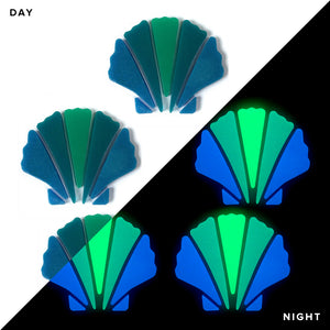 Scallop Shell Glow in the Dark Swimming Pool Mosaic - 5" - 5 Pack