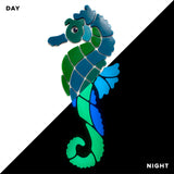 Blue Seahorse Glow in the Dark Swimming Pool Mosaic Large Left