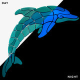 Playful Dolphin Glow in the Dark Swimming Pool Mosaic Right Facing