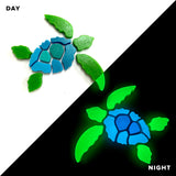 Sea Turtle Glow in the Dark Swimming Pool Mosaic - 6" x 5" - 2 Pack - Left and Right Facing