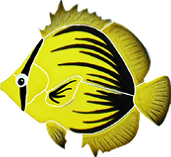 Spiked Butterfly Fish Swimming Pool Mosaic