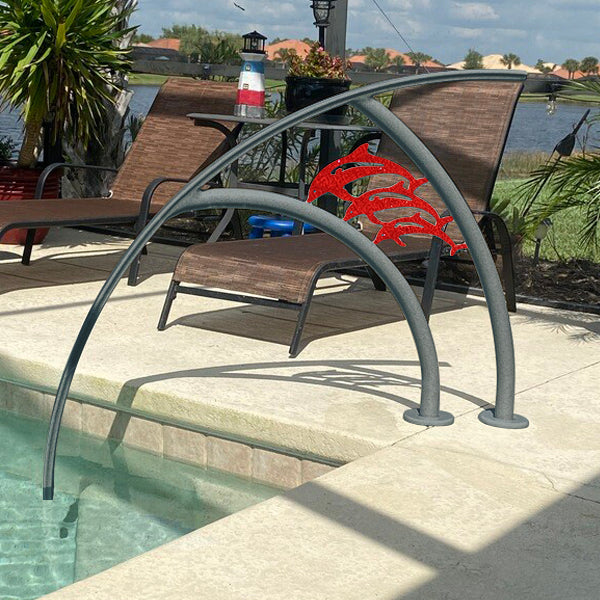 Triple Dolphins Swimming Pool Handrails - 14 Color Combinations -60 ...