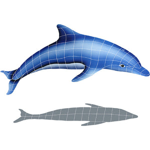 Dolphin Shadow Swimming Pool Mosaic
